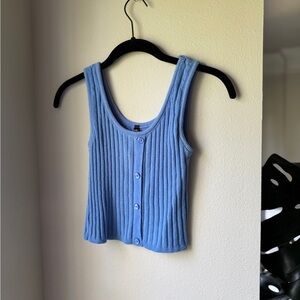 Absolutely Creative Worldwide Blue Ribbed Tank Top